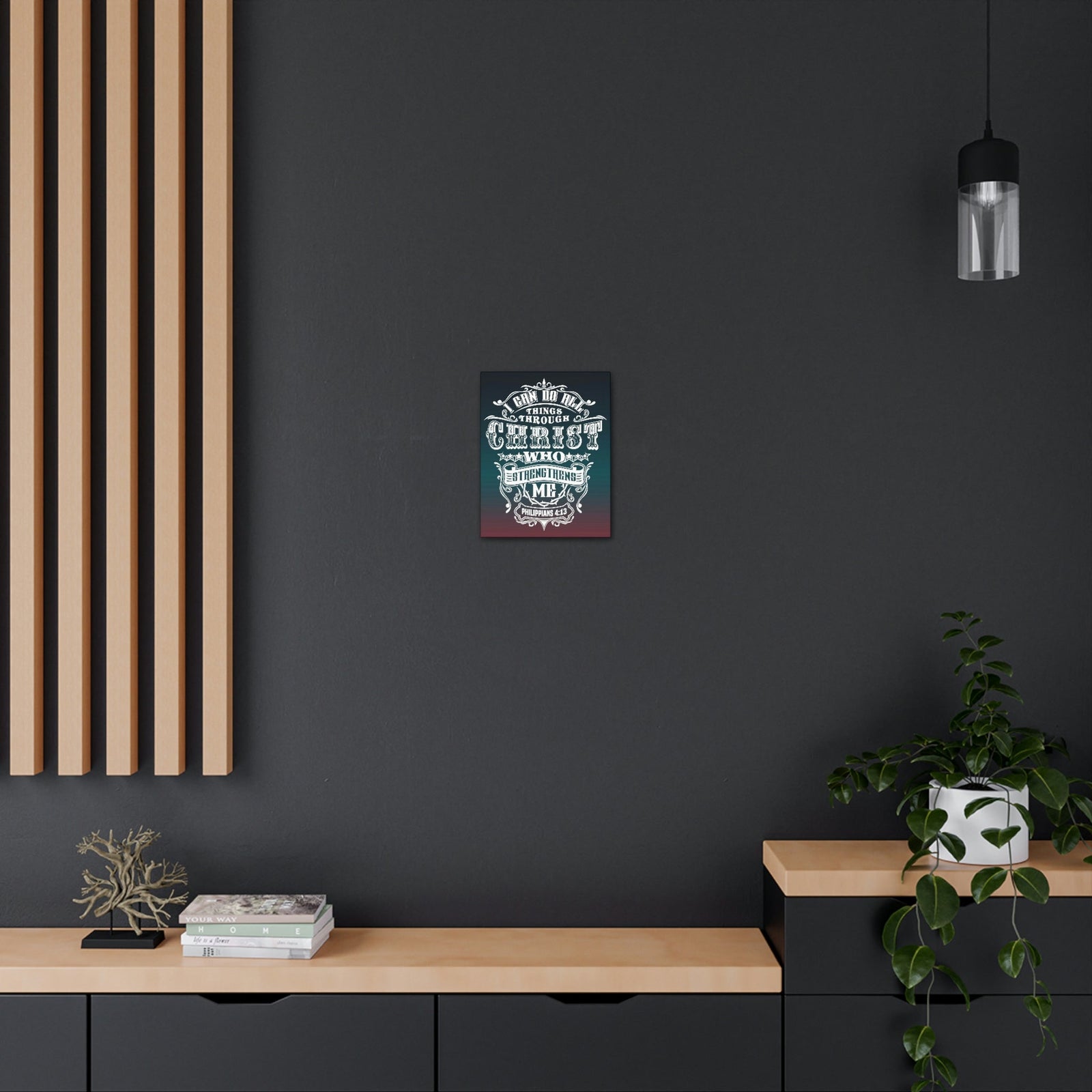 Scripture Walls All Things Through Christ Philippians 4:13 Stars Christian Wall Art Bible Verse Print Ready to Hang Unframed-Express Your Love Gifts