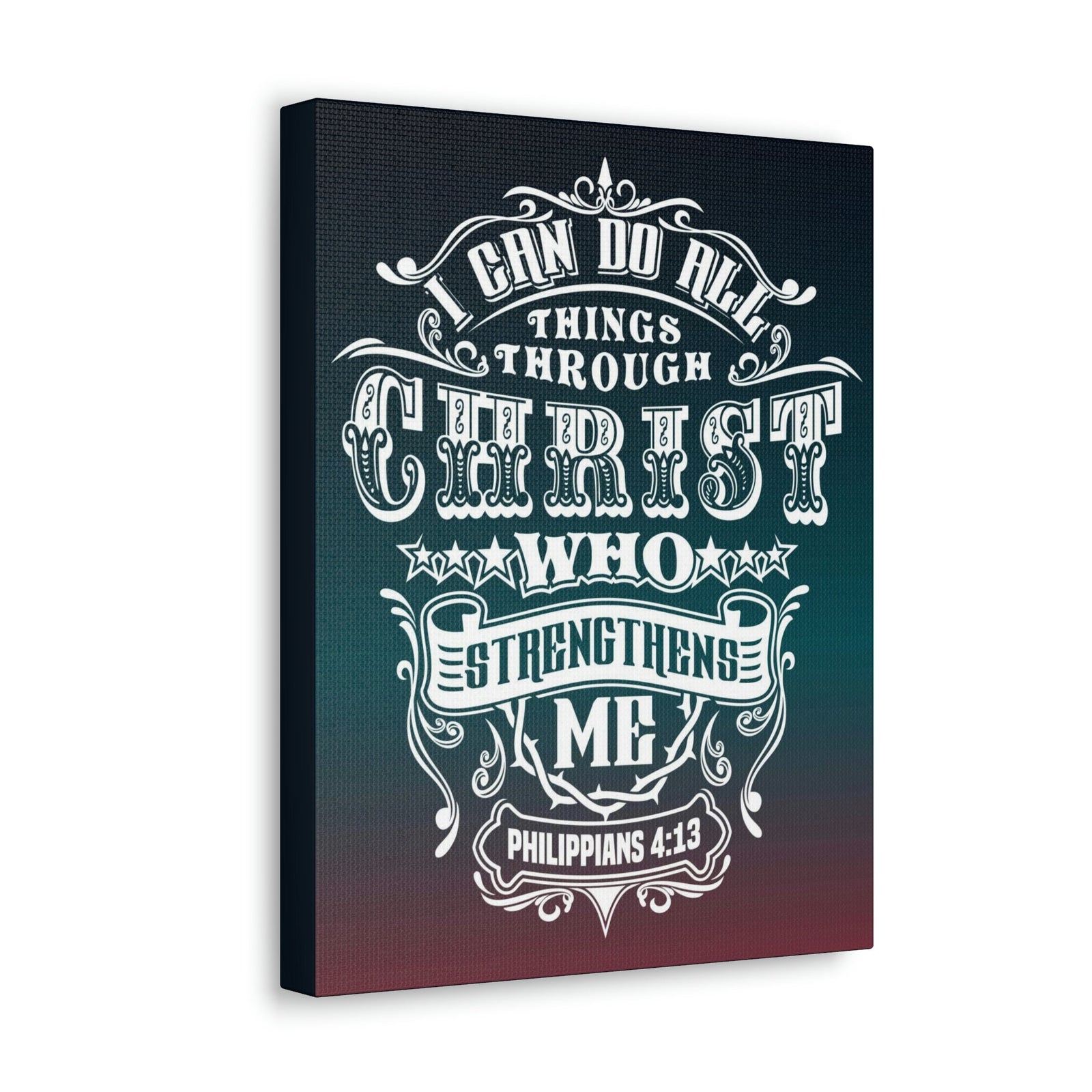 Scripture Walls All Things Through Christ Philippians 4:13 Stars Christian Wall Art Bible Verse Print Ready to Hang Unframed-Express Your Love Gifts