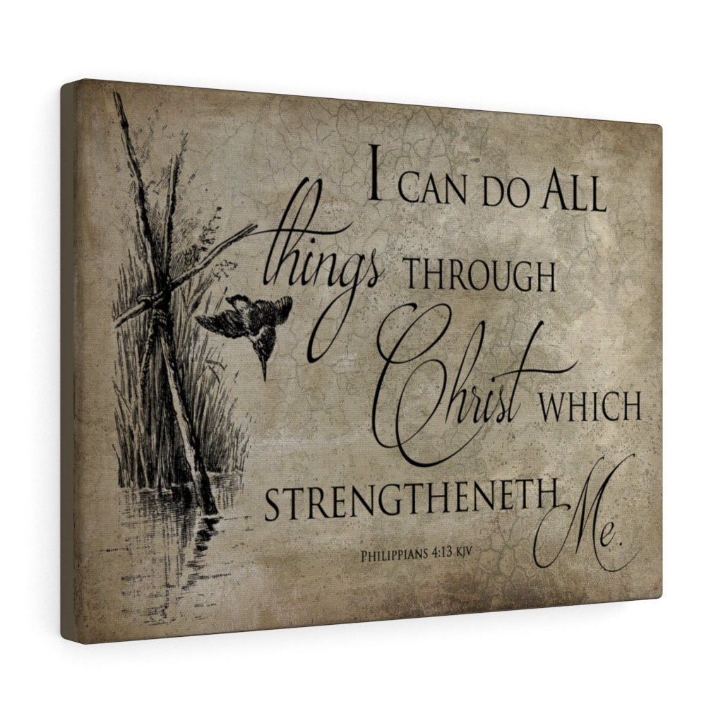 Scripture Walls All Things Through Christ Philippians 4:13 Wall Art Bible Verse Print Ready to Hang Unframed-Express Your Love Gifts