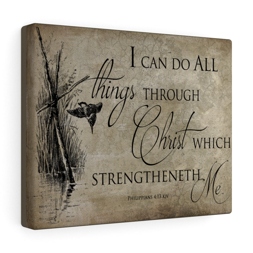 Scripture Walls All Things Through Christ Philippians 4:13 Wall Art Bible Verse Print Ready to Hang Unframed-Express Your Love Gifts