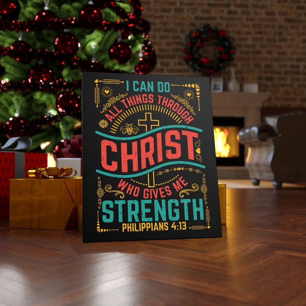 Scripture Walls All Things w Christ Philippians 4:13 Bible Verse Canvas Christian Wall Art Ready to Hang Unframed-Express Your Love Gifts