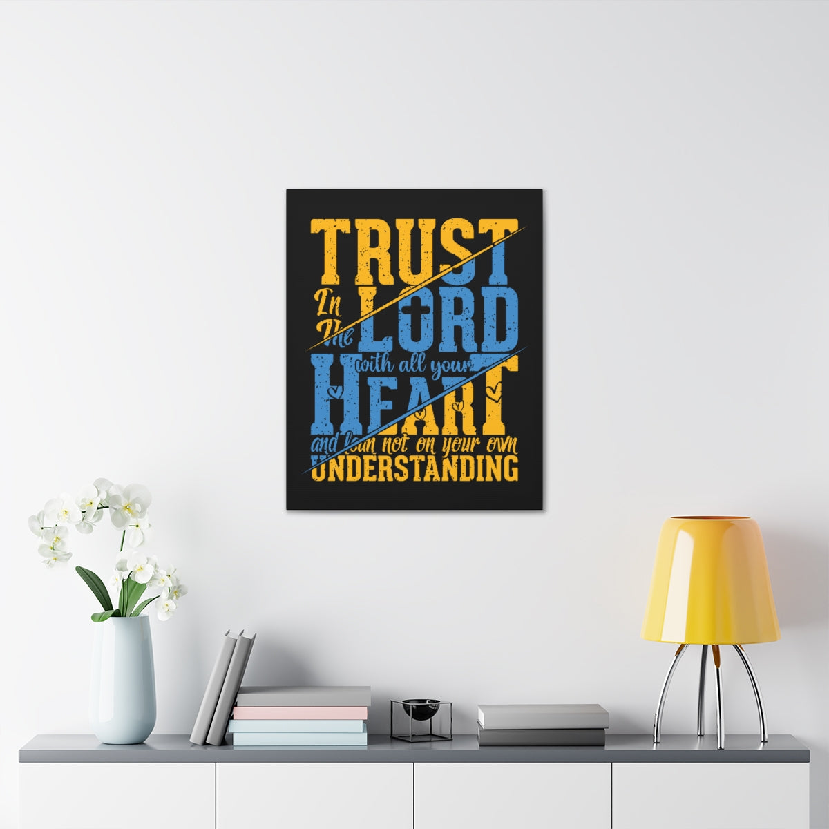 Scripture Walls All Your Heart Psalm 23:4 Christian Wall Art Bible Verse Print Ready to Hang Unframed-Express Your Love Gifts