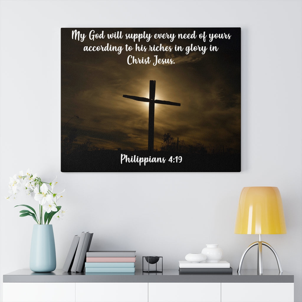 Scripture Walls All Your Need Philippians 4:19 Bible Verse Canvas Christian Wall Art Ready to Hang Unframed-Express Your Love Gifts
