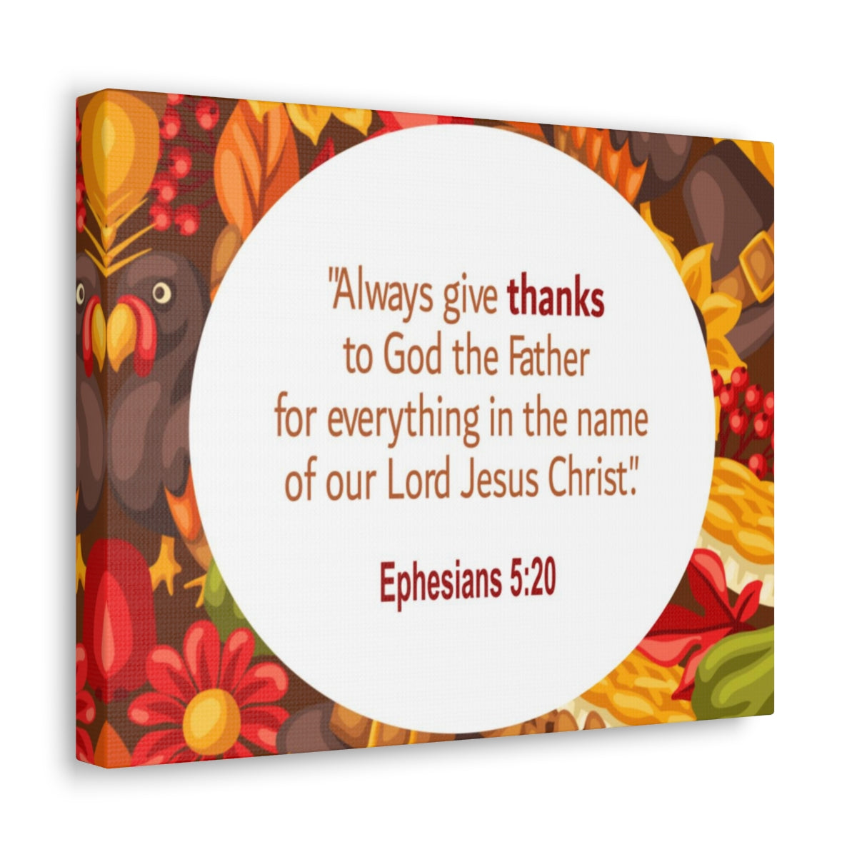 Scripture Walls Always Give Thanks Ephesians 5:20 Bible Verse Canvas Christian Wall Art Ready to Hang Unframed-Express Your Love Gifts