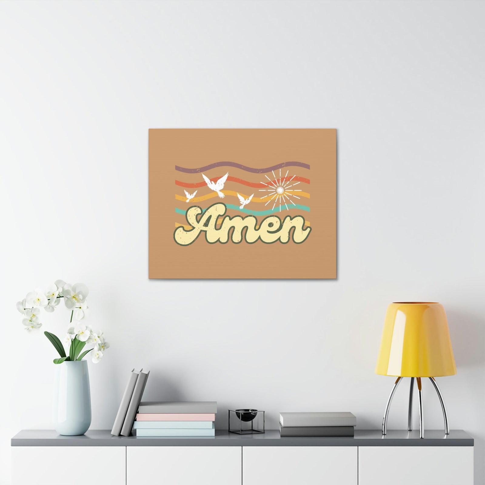 Scripture Walls Amen Psalm 72:19 Three Doves Christian Wall Art Bible Verse Print Ready to Hang Unframed-Express Your Love Gifts