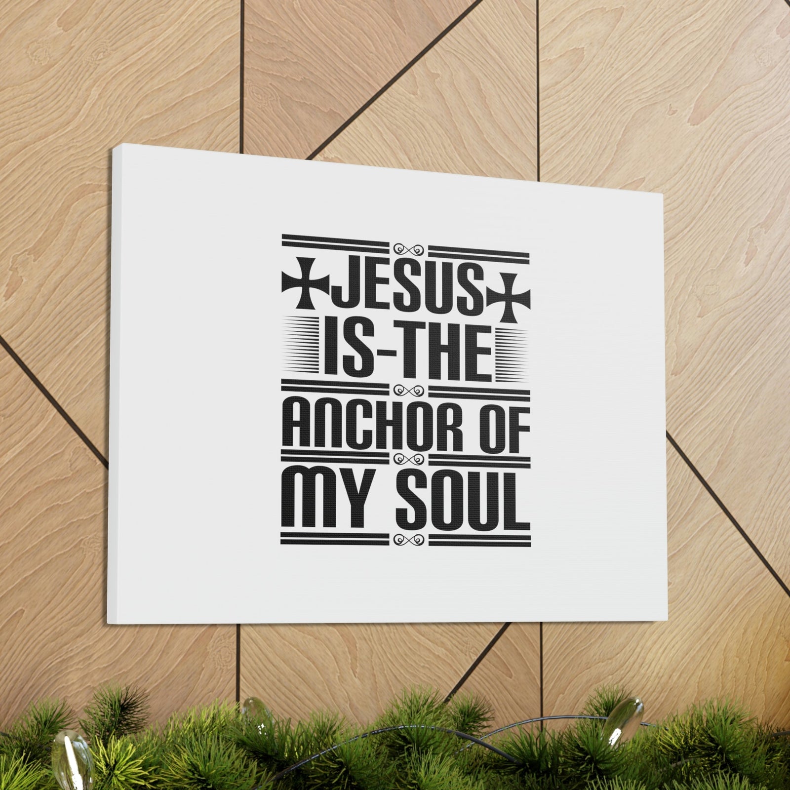 Scripture Walls Anchor Of My Soul Hebrews 6:19 Cross White Christian Wall Art Bible Verse Print Ready to Hang Unframed-Express Your Love Gifts