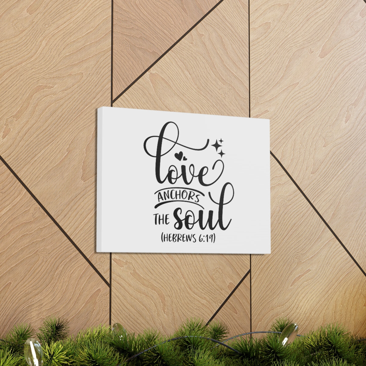 Scripture Walls Anchors The Soul Hebrews 6:19 Star Bible Verse Canvas Christian Wall Art Ready to Hang Unframed-Express Your Love Gifts