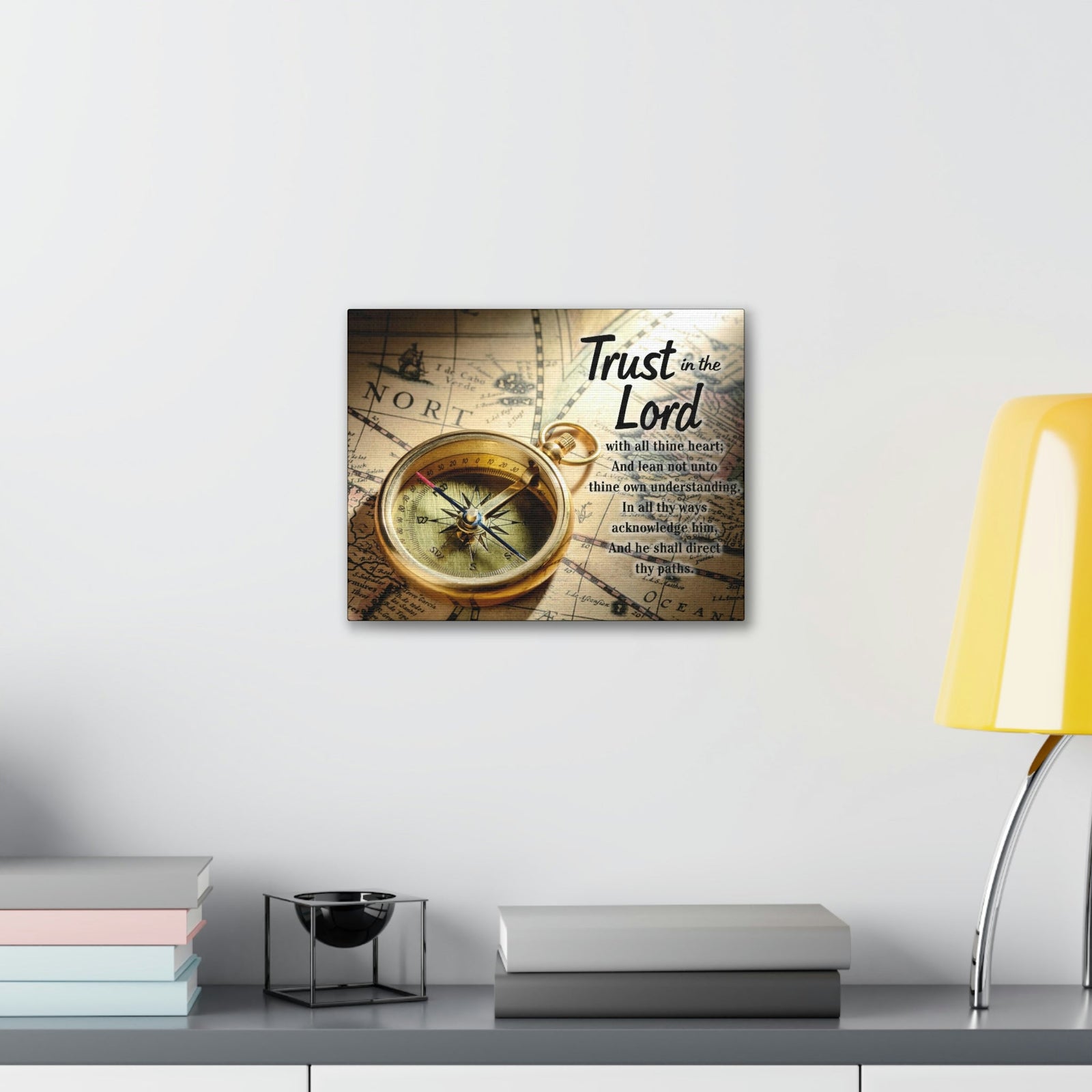 Scripture Walls Ancient Map Proverbs 3:6 Bible Verse Canvas Christian Wall Art Ready to Hang Unframed-Express Your Love Gifts