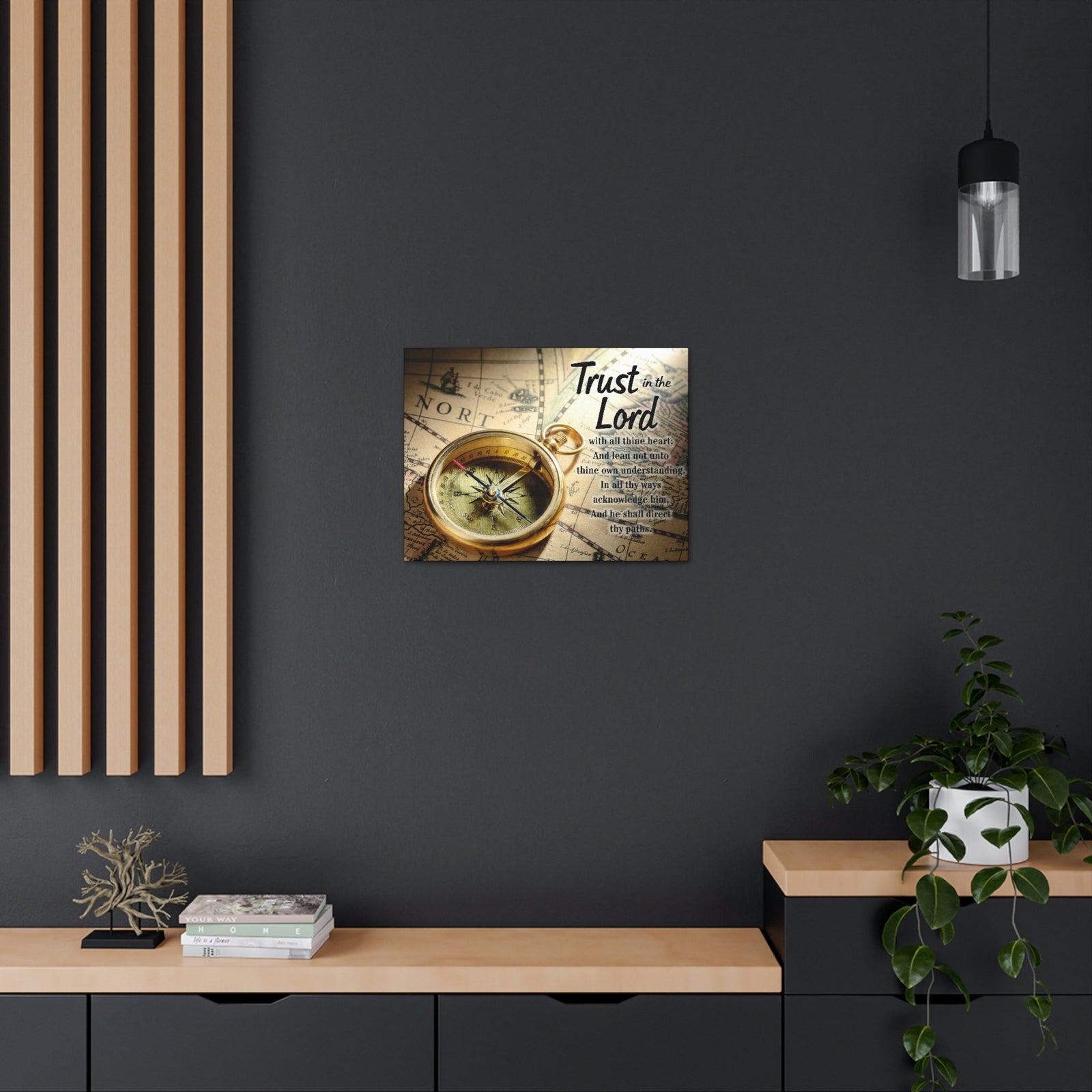 Scripture Walls Ancient Map Proverbs 3:6 Bible Verse Canvas Christian Wall Art Ready to Hang Unframed-Express Your Love Gifts