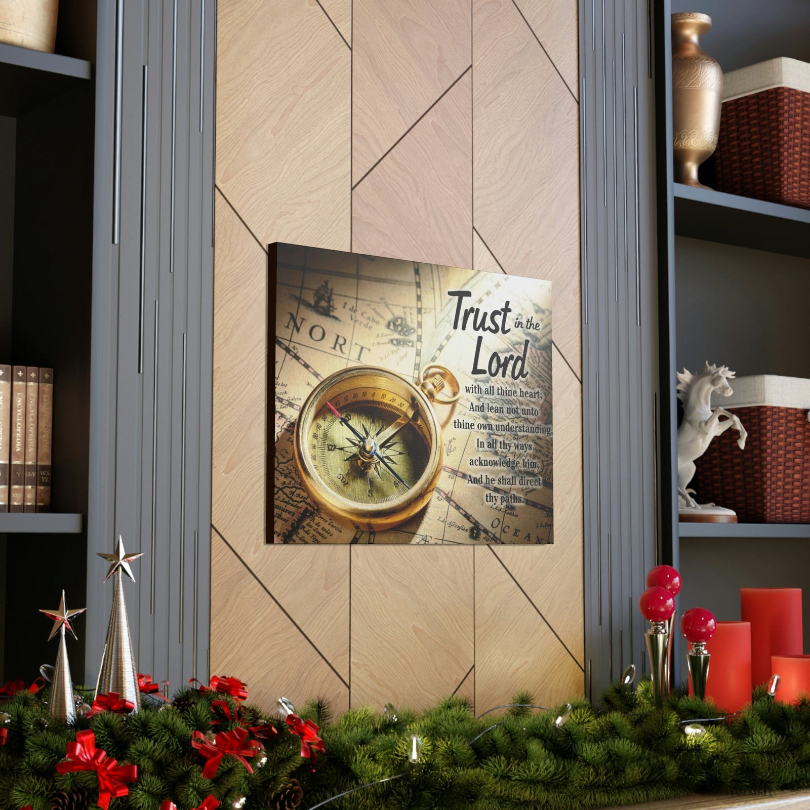Scripture Walls Ancient Map Proverbs 3:6 Bible Verse Canvas Christian Wall Art Ready to Hang Unframed-Express Your Love Gifts