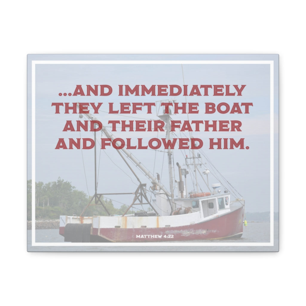 Scripture Walls And Followed Him Matthew 4:22 Bible Verse Canvas Christian Wall Art Ready to Hang Unframed-Express Your Love Gifts