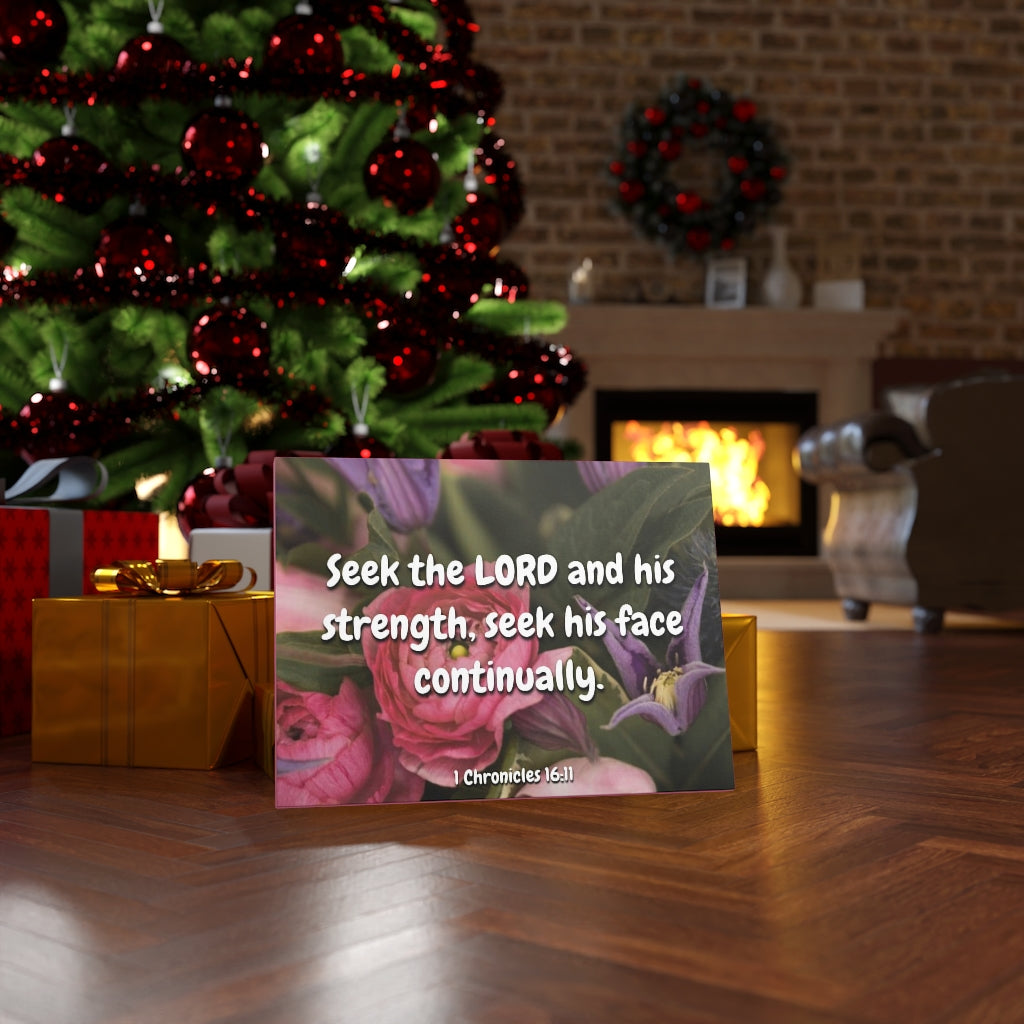 Scripture Walls And His Strength 1 Chronicles 16:11 Bible Verse Canvas Christian Wall Art Ready to Hang Unframed-Express Your Love Gifts