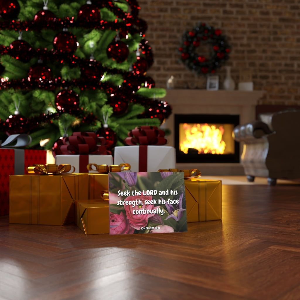 Scripture Walls And His Strength 1 Chronicles 16:11 Bible Verse Canvas Christian Wall Art Ready to Hang Unframed-Express Your Love Gifts