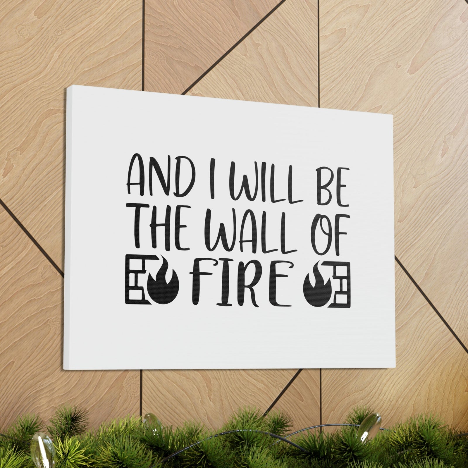 Scripture Walls And I Will Be The Wall of Fire Zechariah 2:5 Christian Wall Art Bible Verse Print Ready to Hang Unframed-Express Your Love Gifts