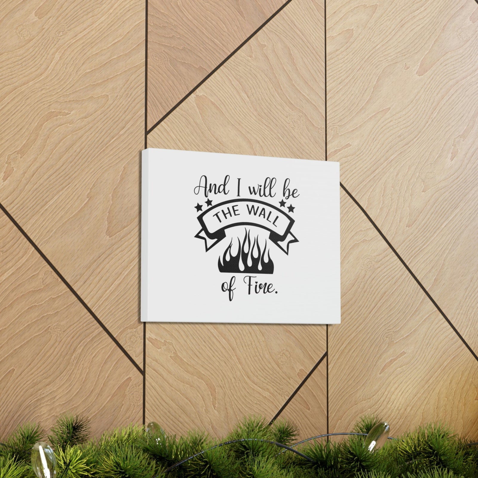 Scripture Walls And I Will Be The Wall Of Fire Zechariah 2:5 Cursive Christian Wall Art Bible Verse Print Ready to Hang Unframed-Express Your Love Gifts