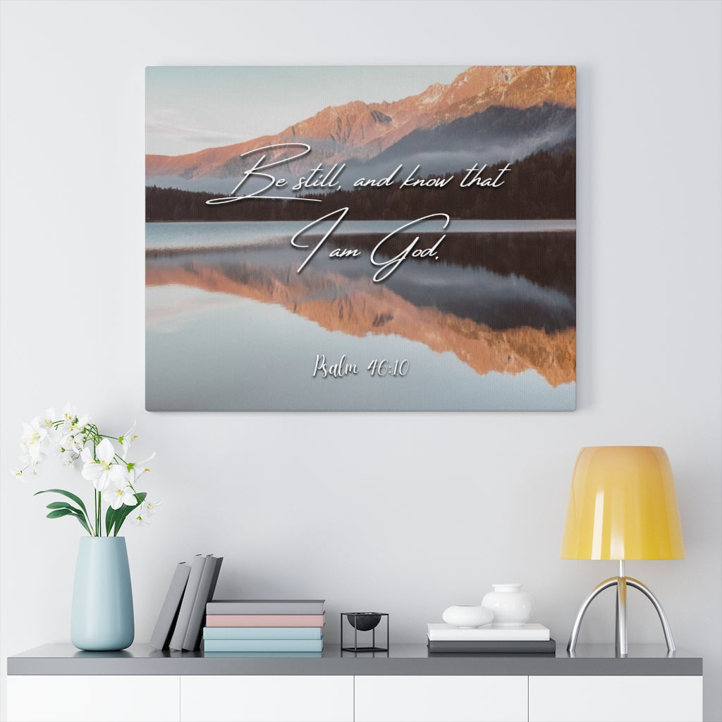 Scripture Walls And Know That I Am God Psalm 46:10 Bible Verse Canvas Christian Wall Art Ready to Hang Unframed-Express Your Love Gifts