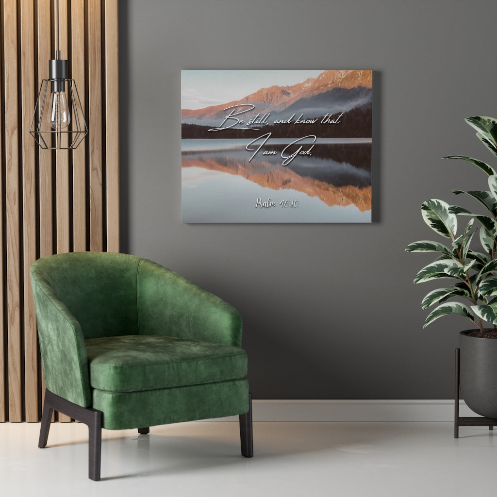 Scripture Walls And Know That I Am God Psalm 46:10 Bible Verse Canvas Christian Wall Art Ready to Hang Unframed-Express Your Love Gifts