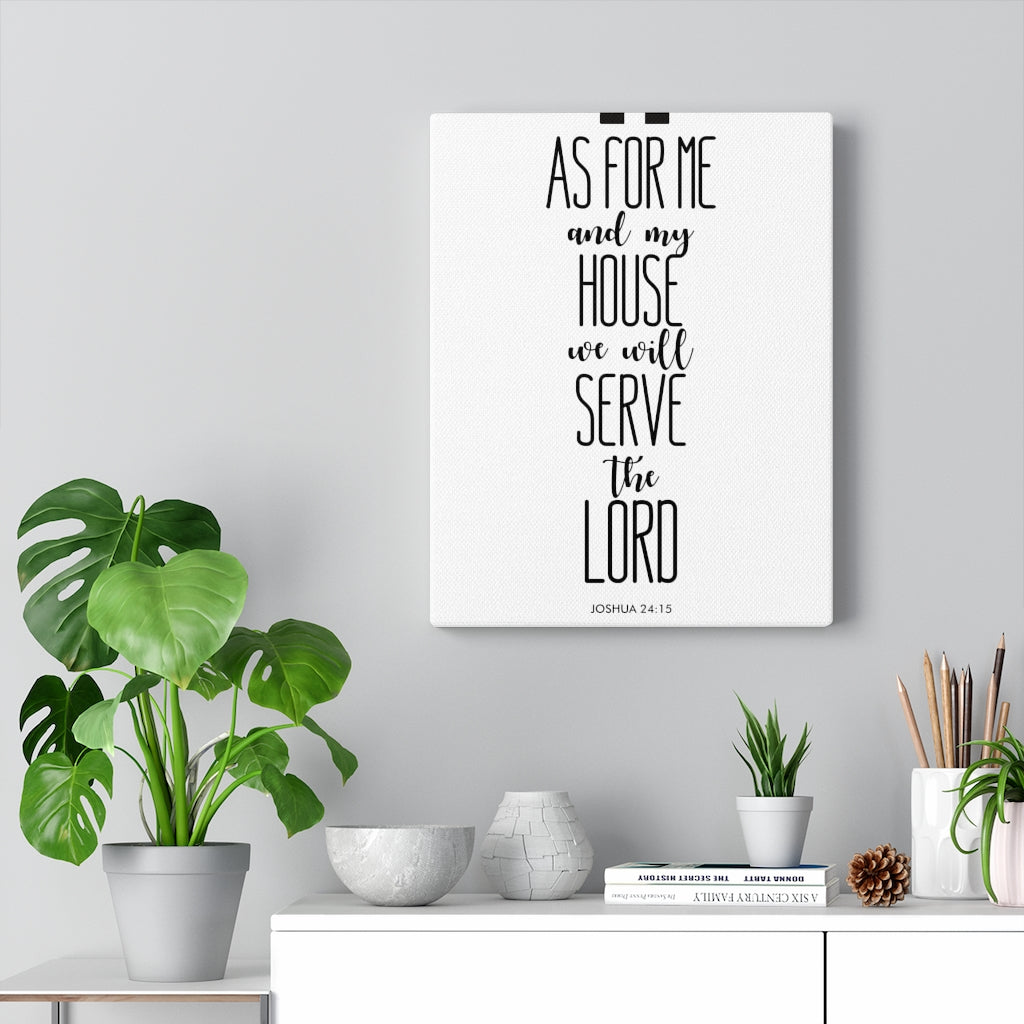 Scripture Walls And My House Joshua 24:15 Bible Verse Canvas Christian Wall Art Ready to Hang Unframed-Express Your Love Gifts