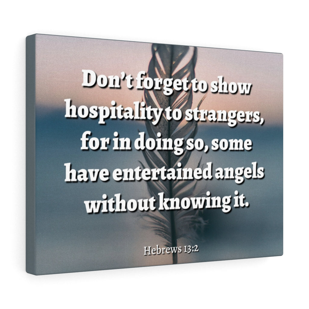 Scripture Walls Angels Hebrews 13:2 Bible Verse Canvas Christian Wall Art Ready to Hang Unframed-Express Your Love Gifts