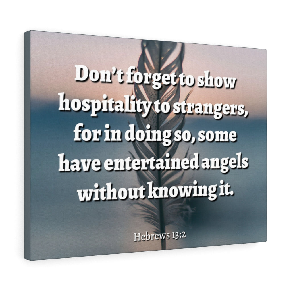 Scripture Walls Angels Hebrews 13:2 Bible Verse Canvas Christian Wall Art Ready to Hang Unframed-Express Your Love Gifts