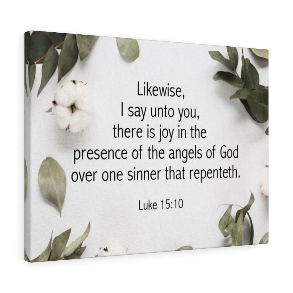 Scripture Walls Angels of God Luke 15:10 Bible Verse Canvas Christian Wall Art Ready to Hang Unframed-Express Your Love Gifts