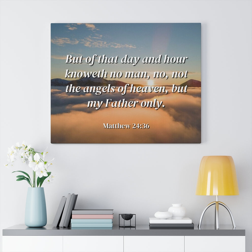 Scripture Walls Angels Of Heaven Matthew 24:36 Bible Verse Canvas Christian Wall Art Ready to Hang Unframed-Express Your Love Gifts