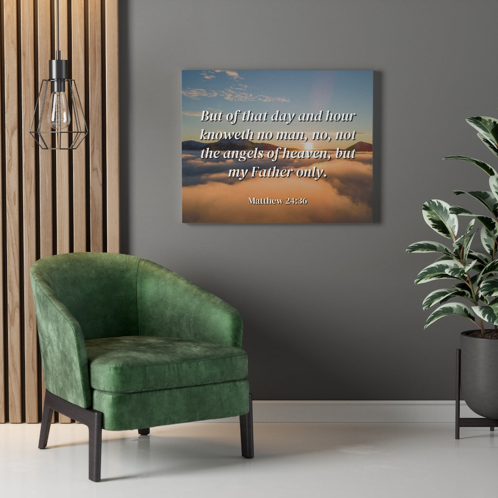 Scripture Walls Angels Of Heaven Matthew 24:36 Bible Verse Canvas Christian Wall Art Ready to Hang Unframed-Express Your Love Gifts