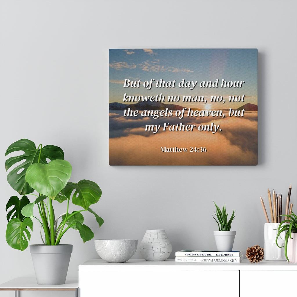 Scripture Walls Angels Of Heaven Matthew 24:36 Bible Verse Canvas Christian Wall Art Ready to Hang Unframed-Express Your Love Gifts