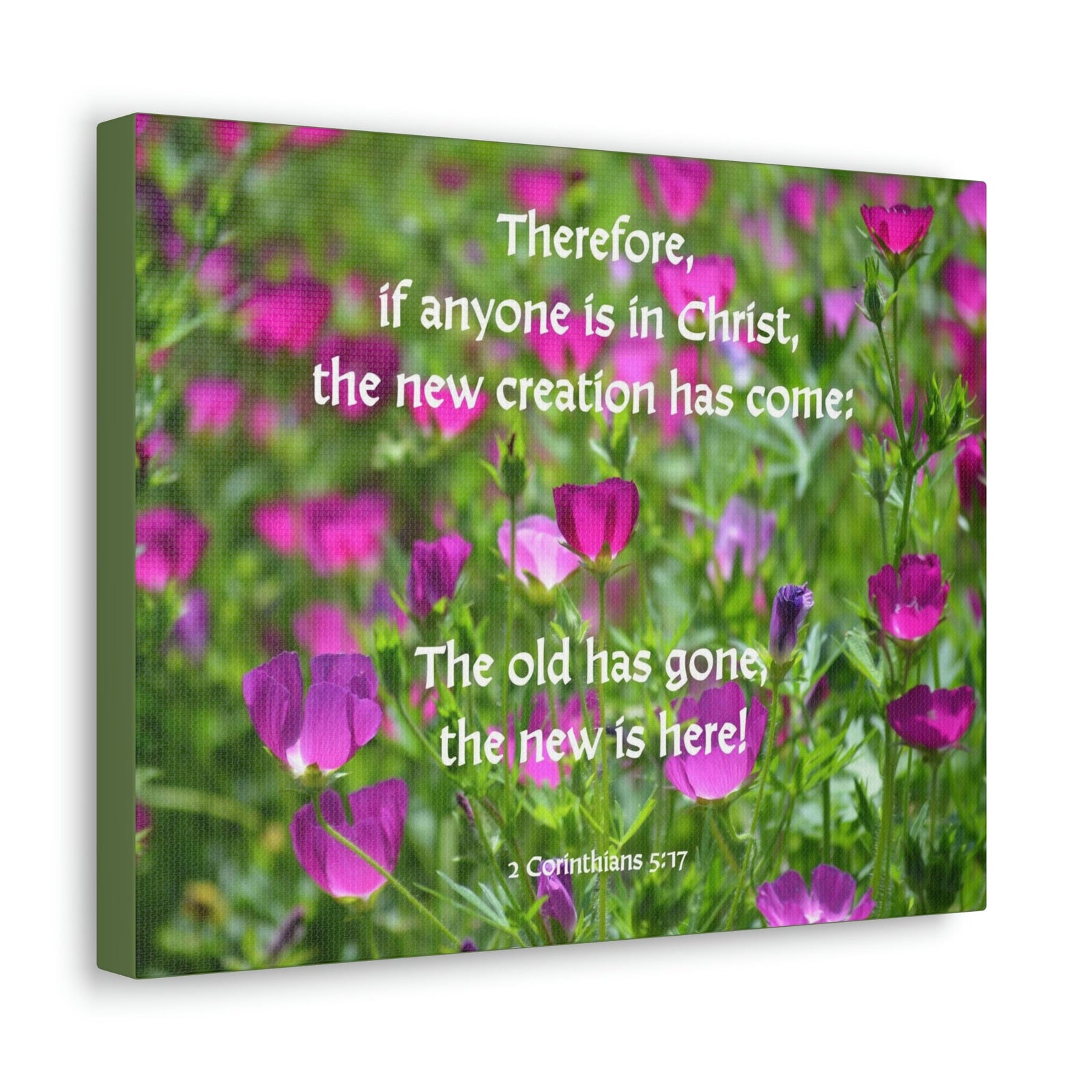 Scripture Walls Anyone in Christ 2 Corinthians 5:17 Flowers Christian Wall Art Bible Verse Print Ready to Hang Unframed-Express Your Love Gifts