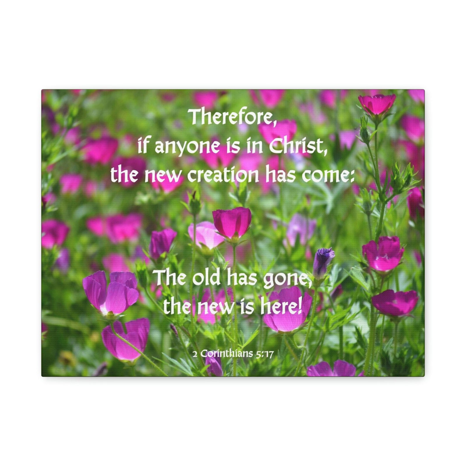 Scripture Walls Anyone in Christ 2 Corinthians 5:17 Flowers Christian Wall Art Bible Verse Print Ready to Hang Unframed-Express Your Love Gifts