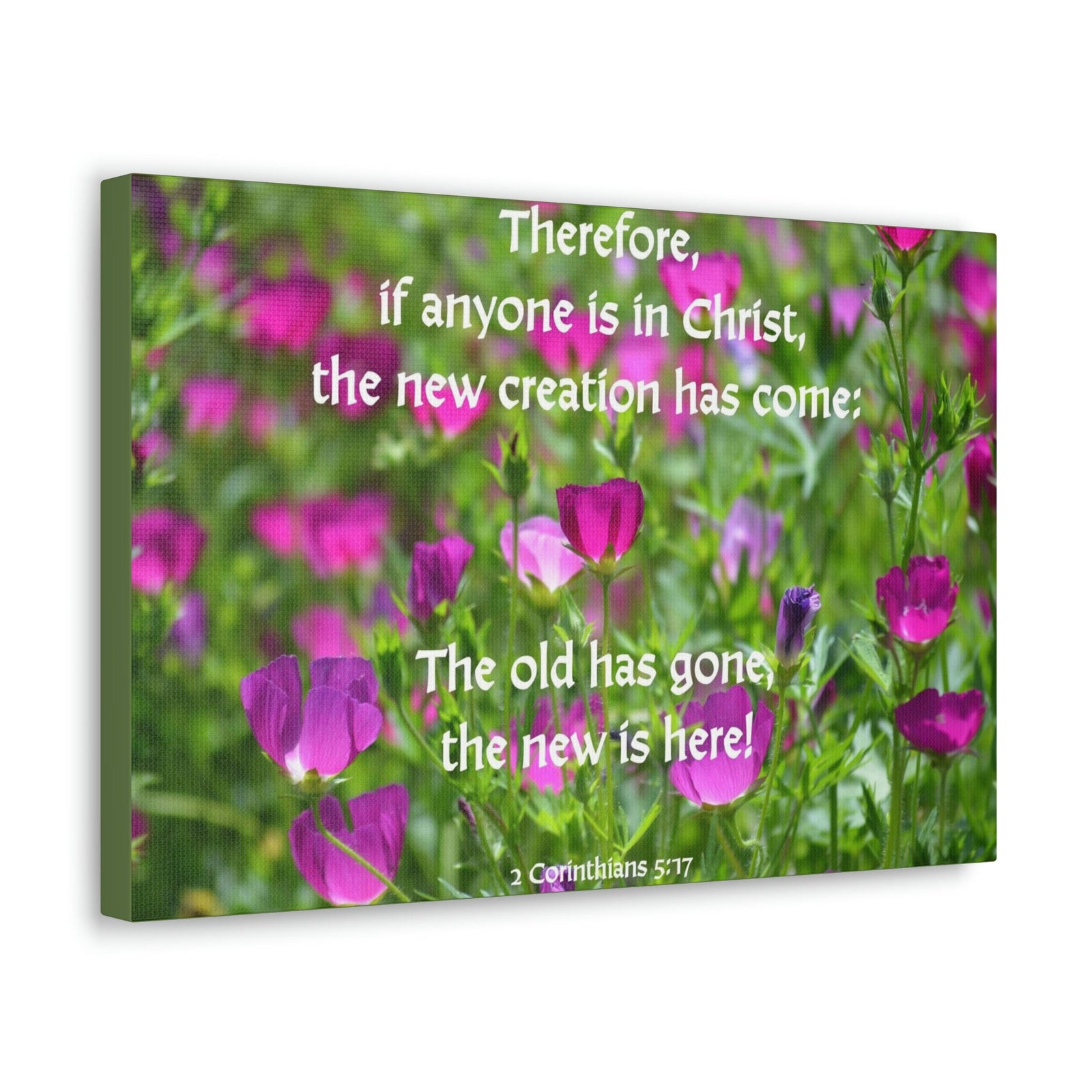 Scripture Walls Anyone in Christ 2 Corinthians 5:17 Flowers Christian Wall Art Bible Verse Print Ready to Hang Unframed-Express Your Love Gifts