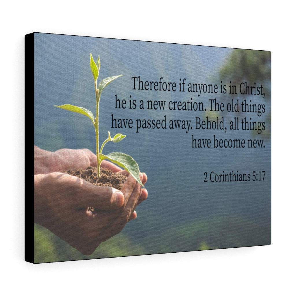 Scripture Walls Anyone is a New Creation 2 Corinthians 5:17 Bible Verse Canvas Christian Wall Art Ready to Hang Unframed-Express Your Love Gifts