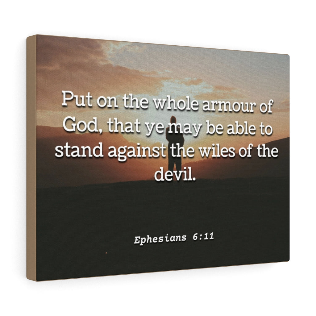 Scripture Walls Armour Of God Ephesians 6:11 Bible Verse Canvas Christian Wall Art Ready to Hang Unframed-Express Your Love Gifts