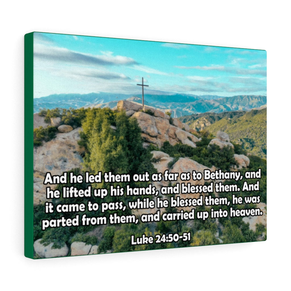 Scripture Walls As Far As To Bethany Luke 24:50-51 Bible Verse Canvas Christian Wall Art Ready to Hang Unframed-Express Your Love Gifts