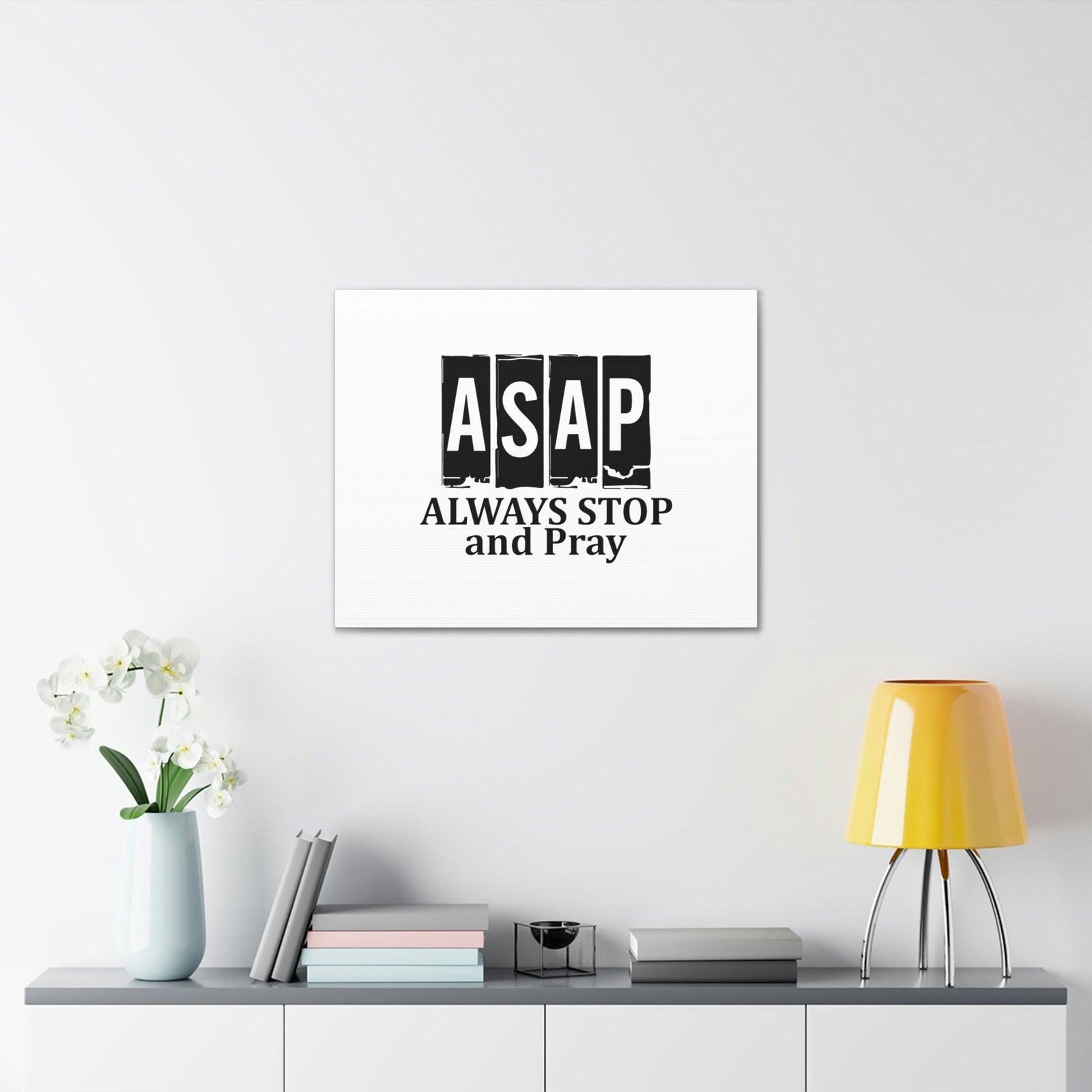 Scripture Walls ASAP Always Stop And Pray Ephesians 6:18 Christian Wall Art Bible Verse Print Ready to Hang Unframed-Express Your Love Gifts