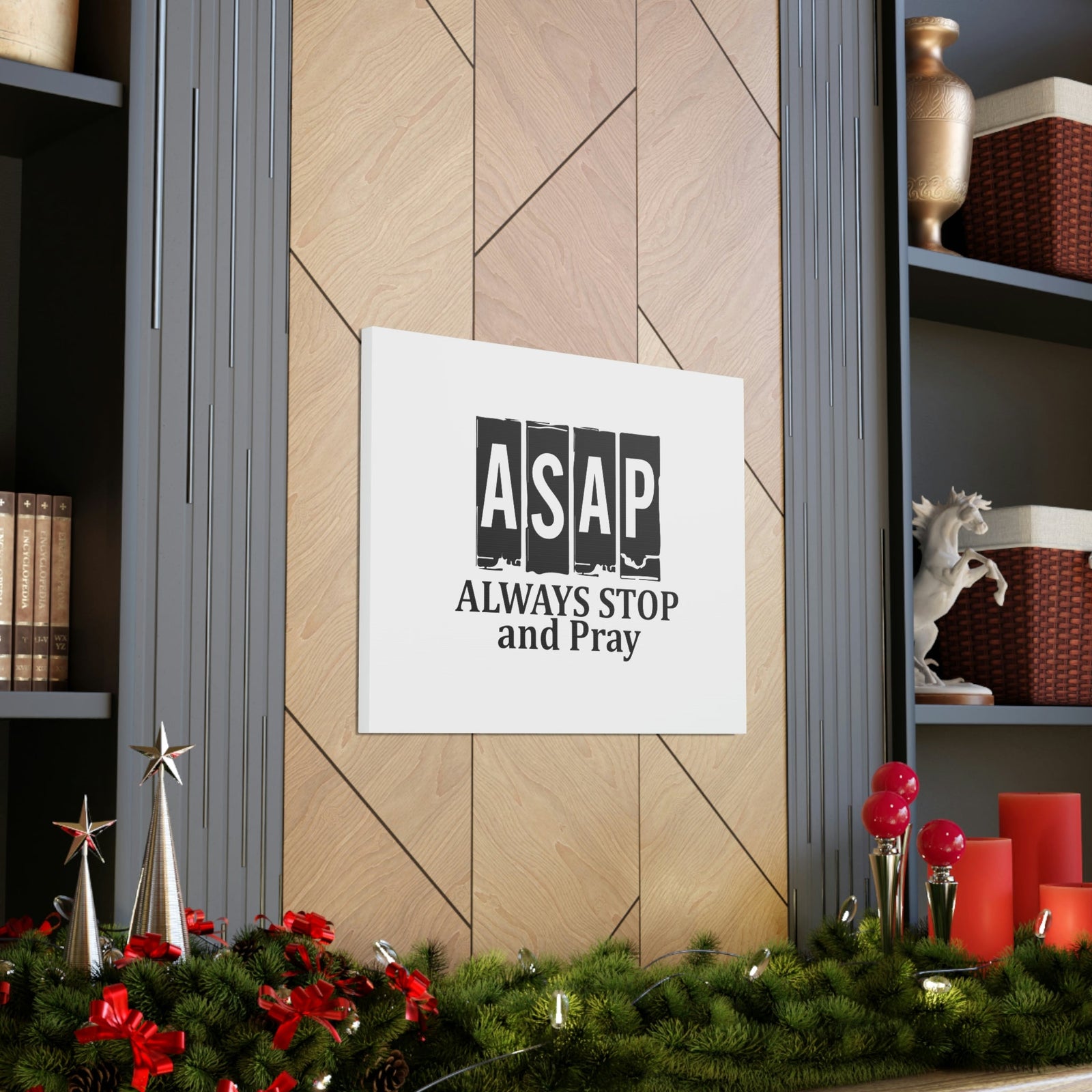 Scripture Walls ASAP Always Stop And Pray Ephesians 6:18 Christian Wall Art Bible Verse Print Ready to Hang Unframed-Express Your Love Gifts