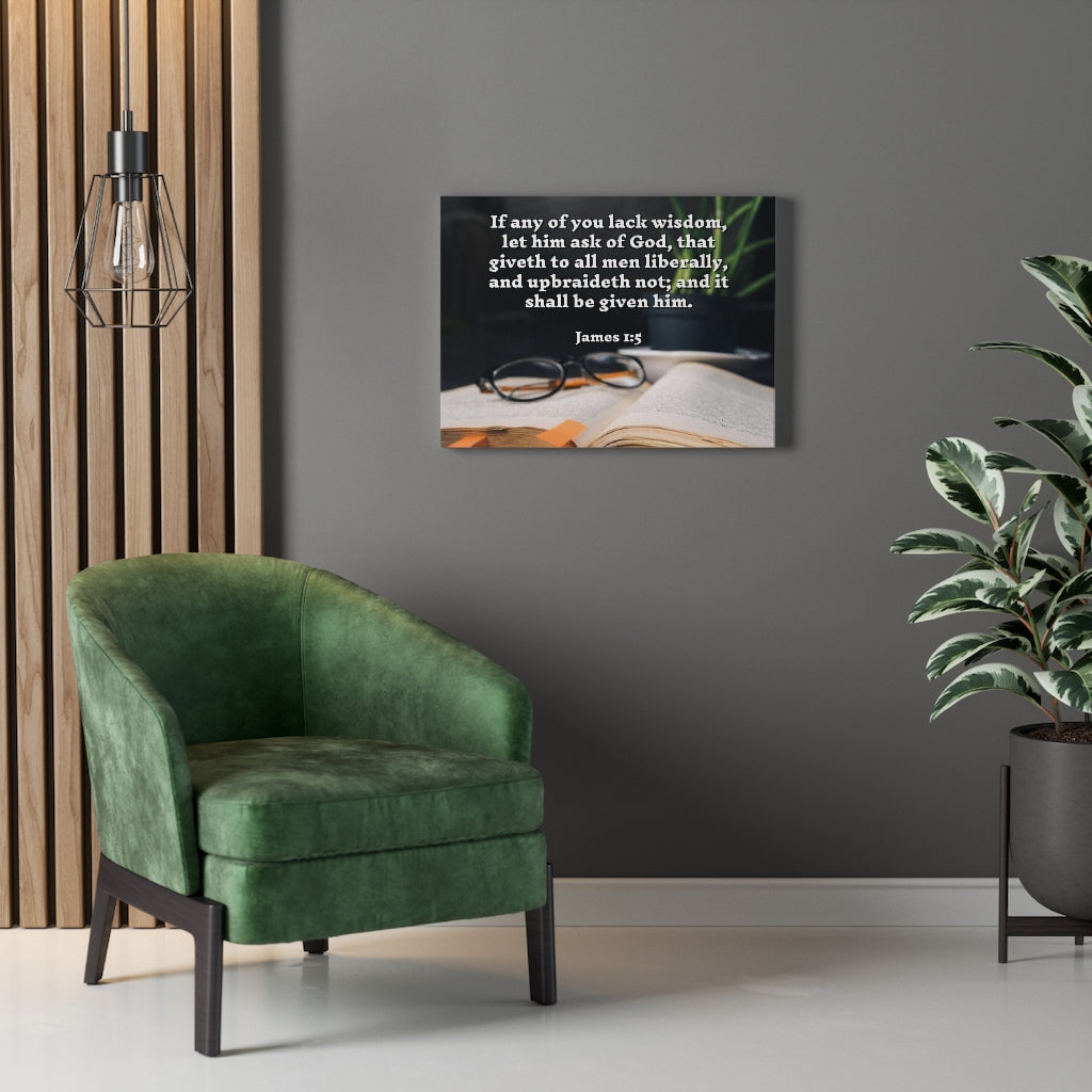 Scripture Walls Ask God James 1:5 Bible Verse Canvas Christian Wall Art Ready to Hang Unframed-Express Your Love Gifts