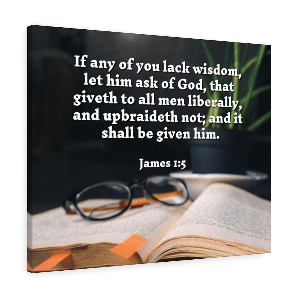 Scripture Walls Ask God James 1:5 Bible Verse Canvas Christian Wall Art Ready to Hang Unframed-Express Your Love Gifts