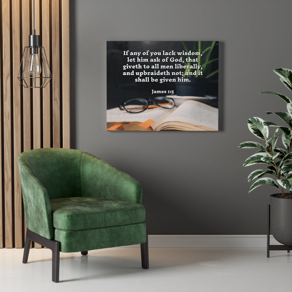 Scripture Walls Ask God James 1:5 Bible Verse Canvas Christian Wall Art Ready to Hang Unframed-Express Your Love Gifts