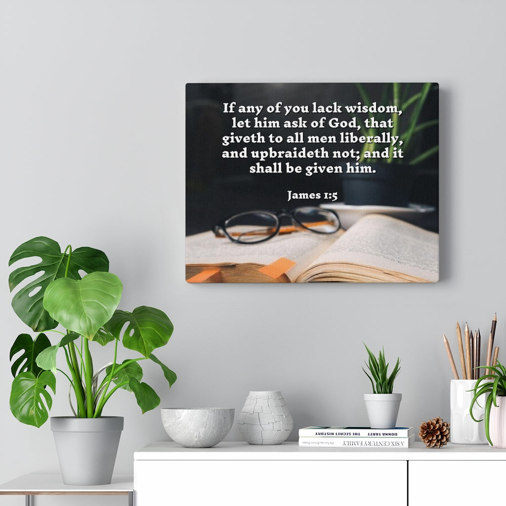 Scripture Walls Ask God James 1:5 Bible Verse Canvas Christian Wall Art Ready to Hang Unframed-Express Your Love Gifts