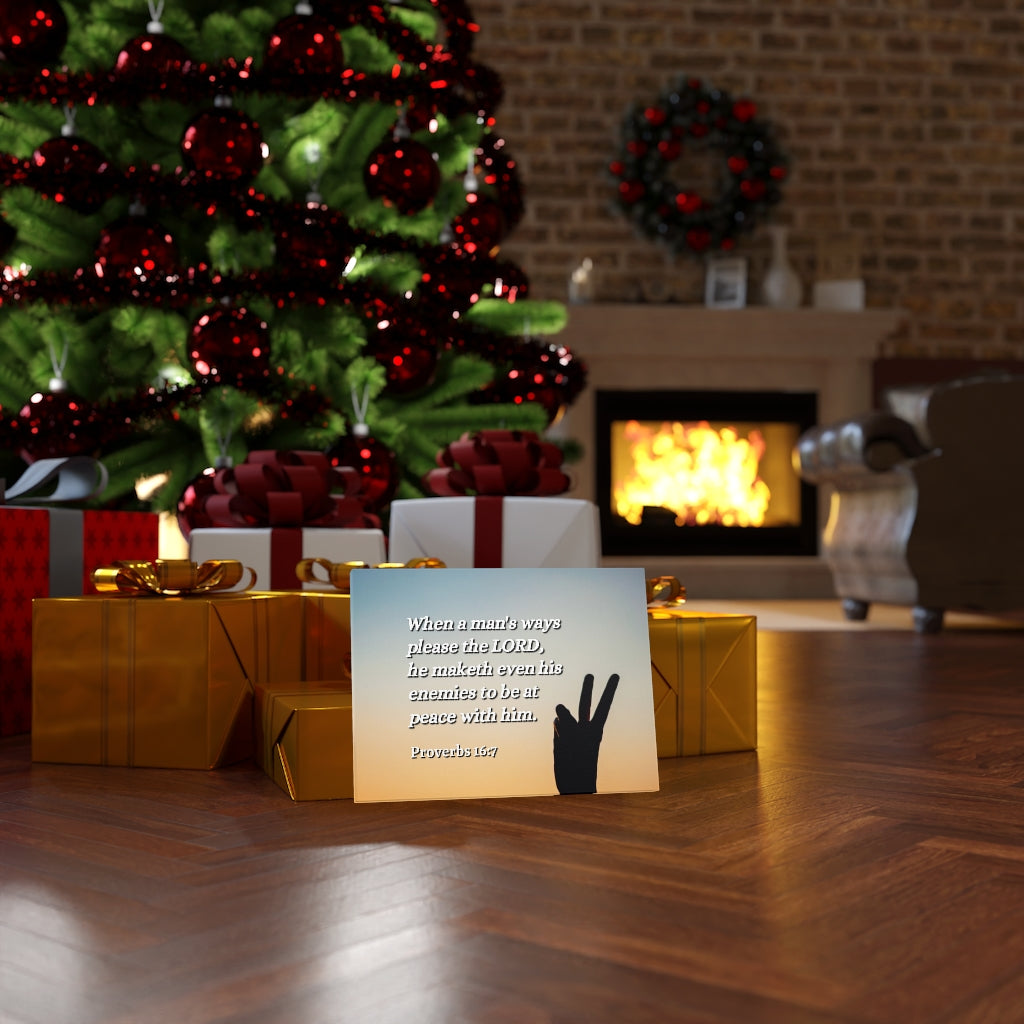 Scripture Walls At Peace Proverbs 16:7 Bible Verse Canvas Christian Wall Art Ready to Hang Unframed-Express Your Love Gifts