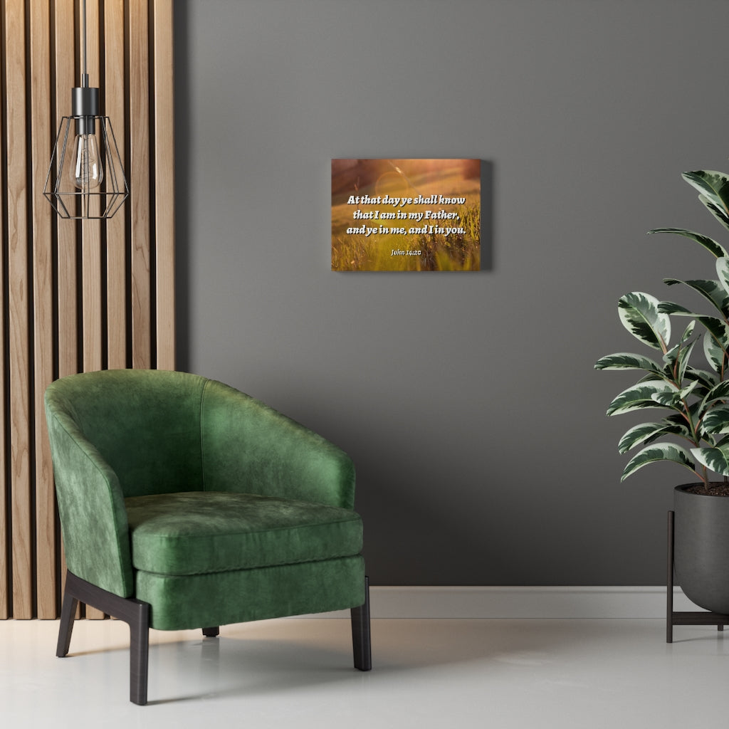 Scripture Walls At That Day John 14:20 Bible Verse Canvas Christian Wall Art Ready to Hang Unframed-Express Your Love Gifts