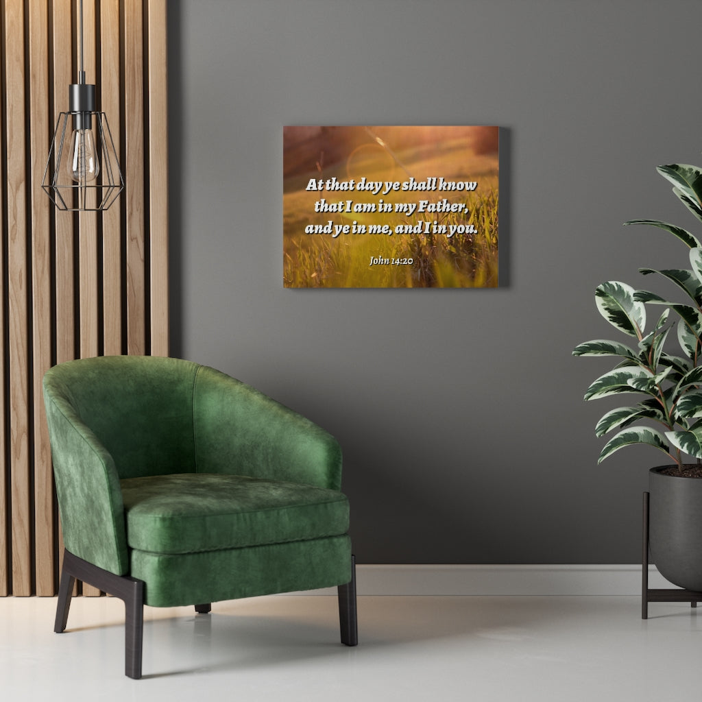 Scripture Walls At That Day John 14:20 Bible Verse Canvas Christian Wall Art Ready to Hang Unframed-Express Your Love Gifts