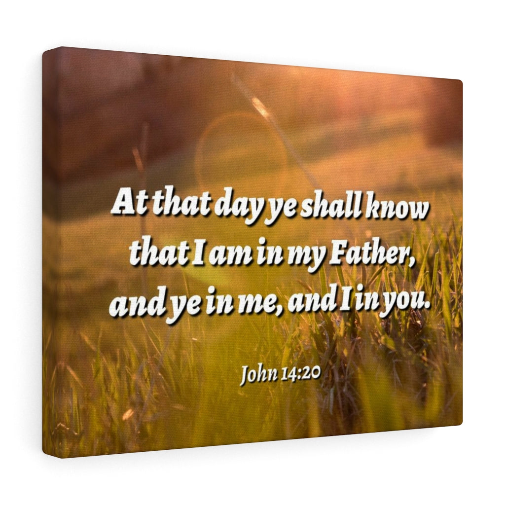 Scripture Walls At That Day John 14:20 Bible Verse Canvas Christian Wall Art Ready to Hang Unframed-Express Your Love Gifts
