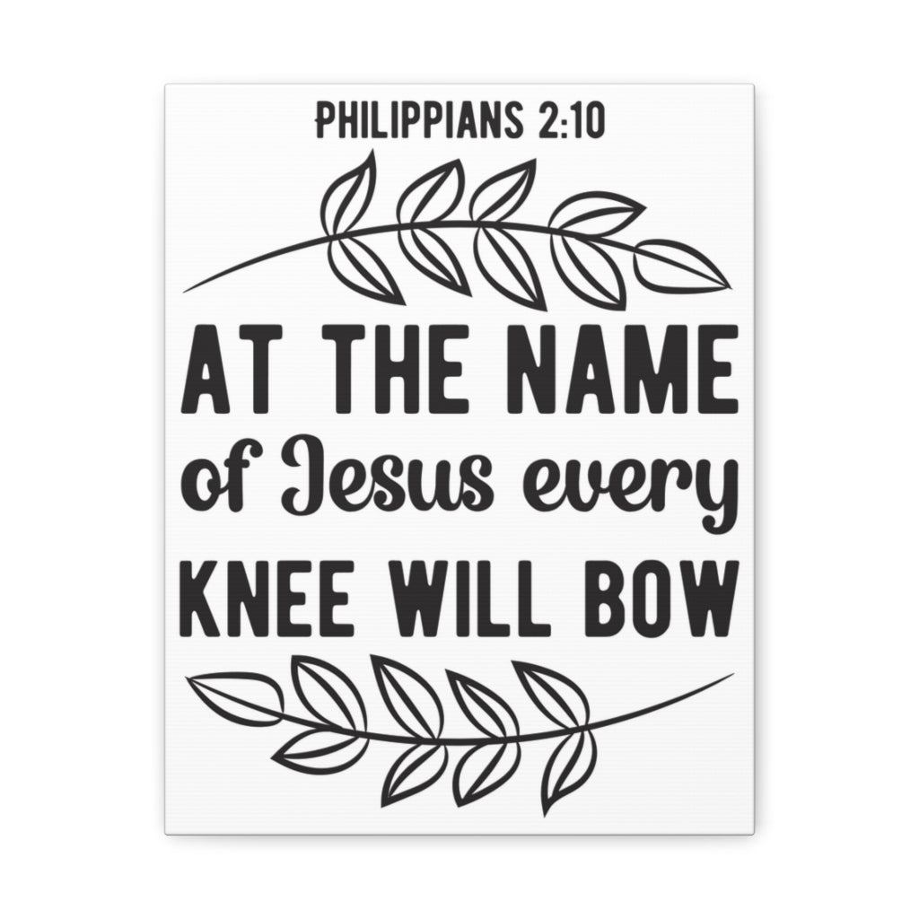 Scripture Walls At The Name Of Jesus Philippians 2:10 Bible Verse Canvas Christian Wall Art Ready To Hang Unframed-Express Your Love Gifts