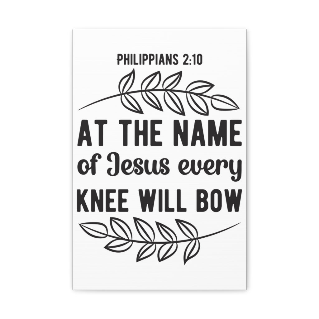 Scripture Walls At The Name Of Jesus Philippians 2:10 Bible Verse Canvas Christian Wall Art Ready To Hang Unframed-Express Your Love Gifts