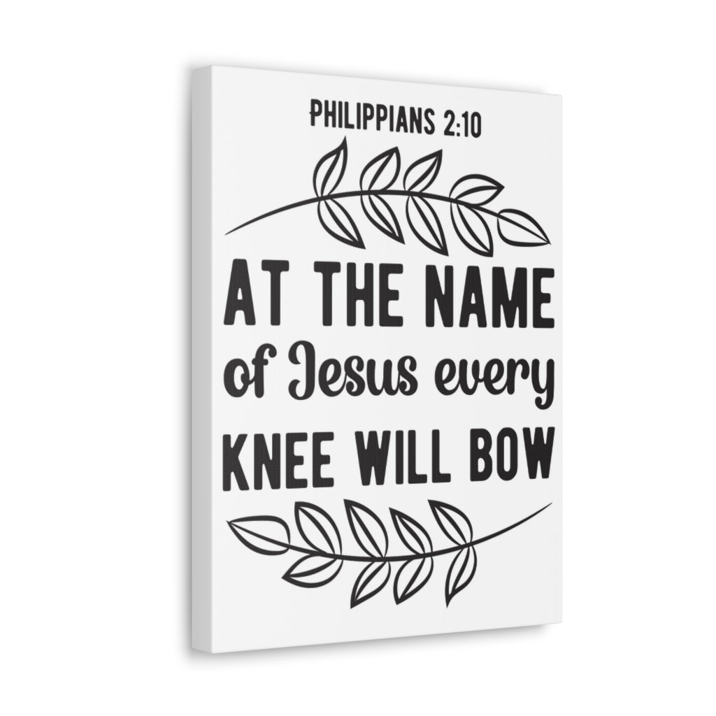 Scripture Walls At The Name Of Jesus Philippians 2:10 Bible Verse Canvas Christian Wall Art Ready To Hang Unframed-Express Your Love Gifts