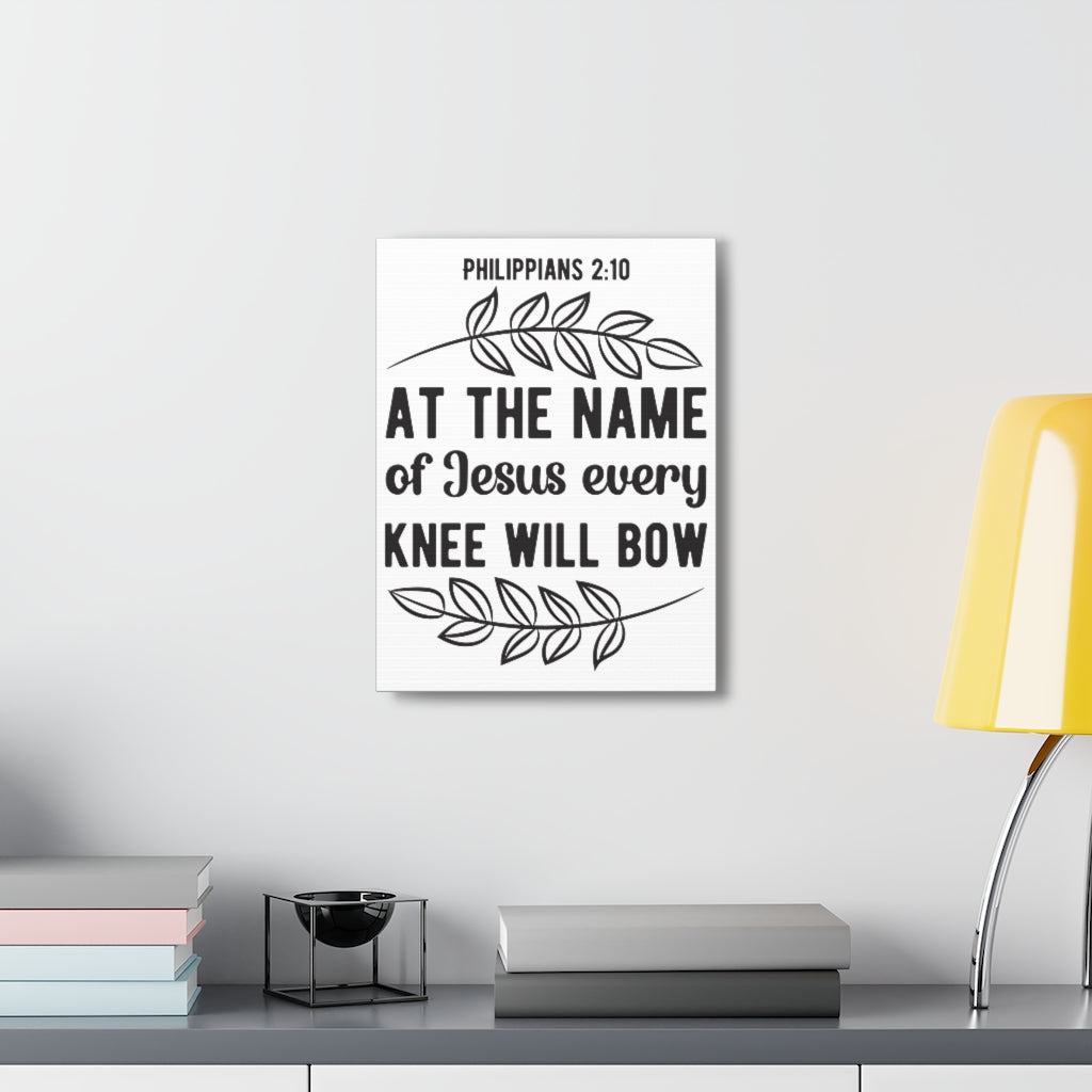 Scripture Walls At The Name Of Jesus Philippians 2:10 Bible Verse Canvas Christian Wall Art Ready To Hang Unframed-Express Your Love Gifts