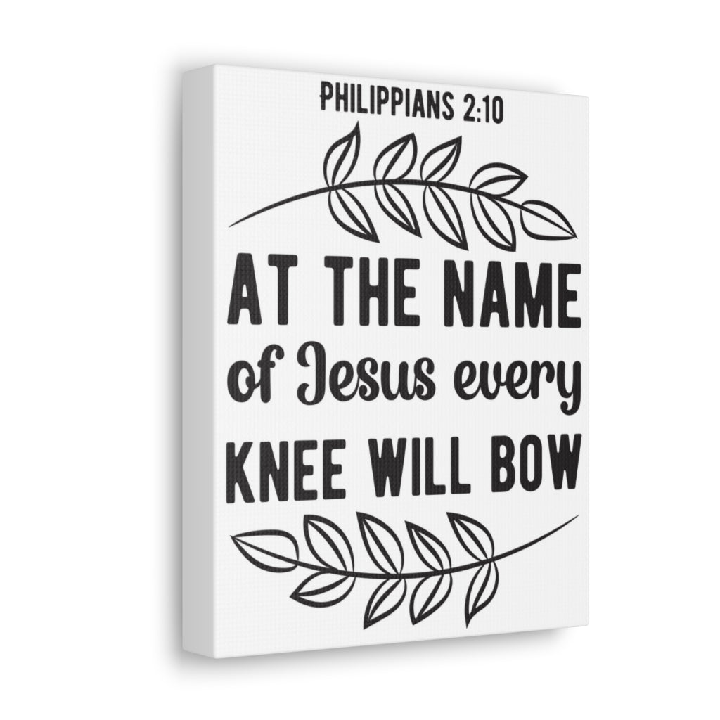 Scripture Walls At The Name Of Jesus Philippians 2:10 Bible Verse Canvas Christian Wall Art Ready To Hang Unframed-Express Your Love Gifts