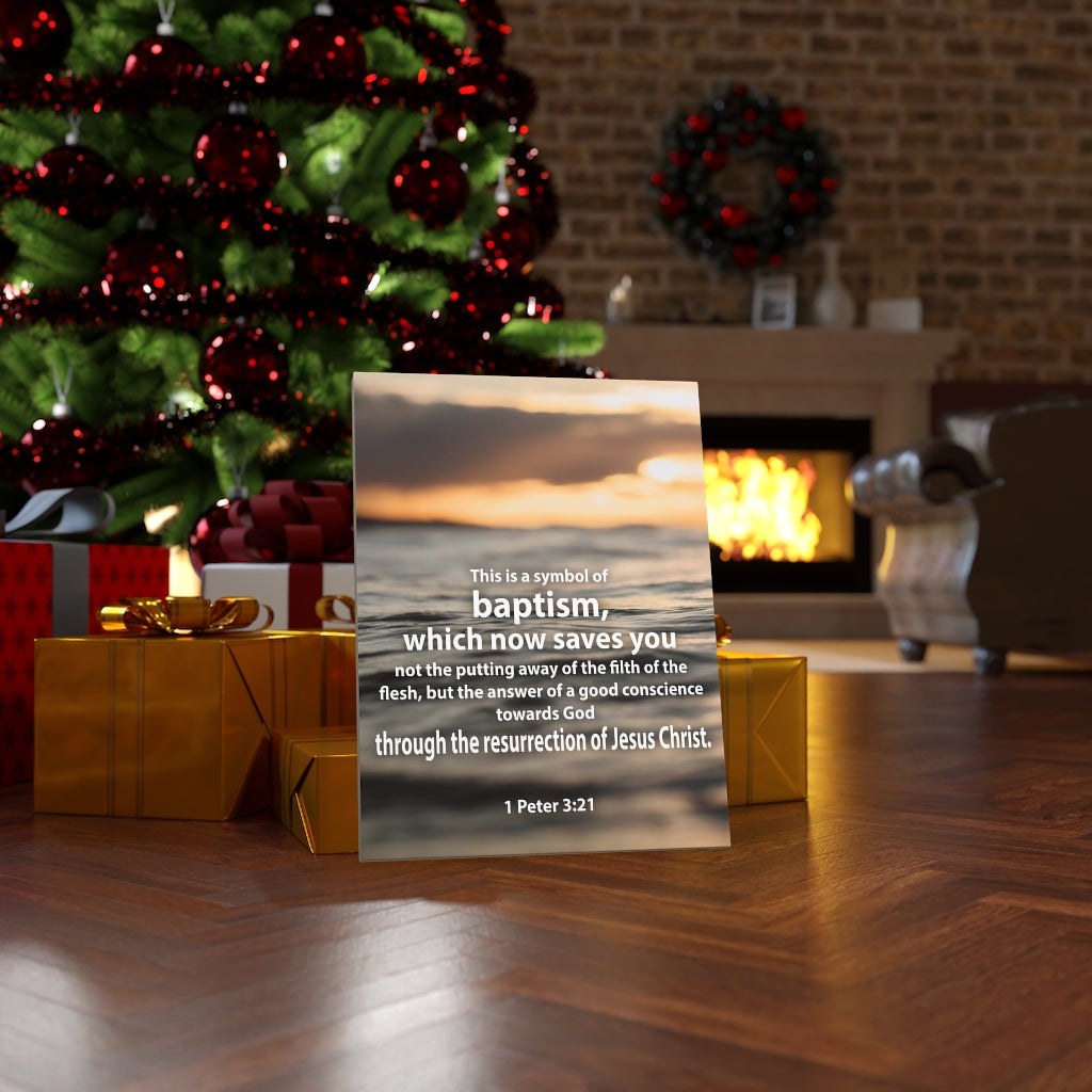 Scripture Walls Baptism 1 Peter 3:21 Bible Verse Canvas Christian Wall Art Ready to Hang Unframed-Express Your Love Gifts